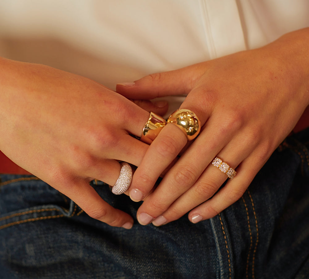 Chunky Gold Star Dome Ring